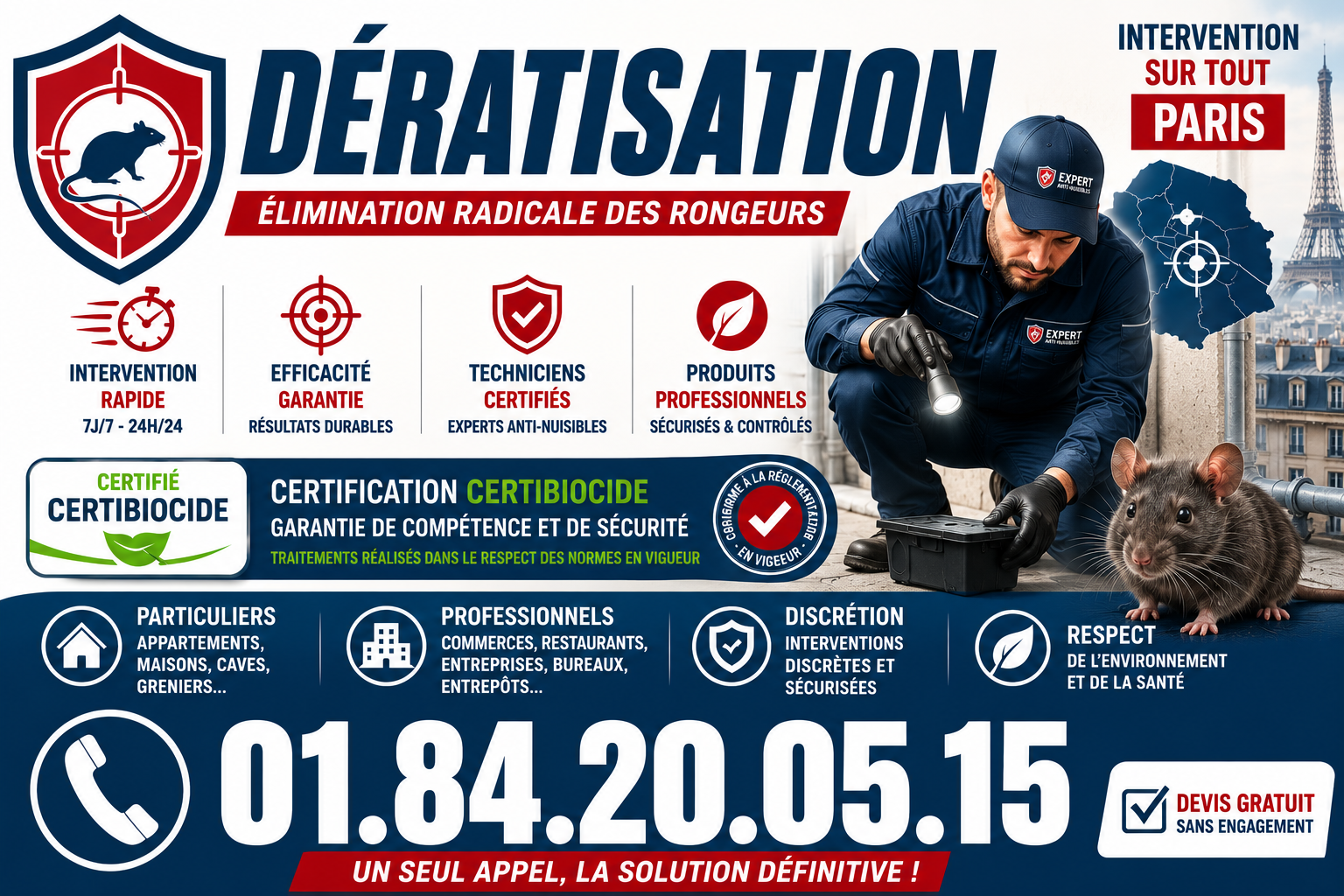 Deratisation Paris 6
